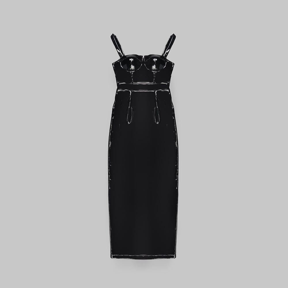 AIIZIE STRAPY BANDEAU MAXI DRESS IN BLACK - product image