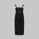 STRAPY BANDEAU MAXI DRESS IN BLACK