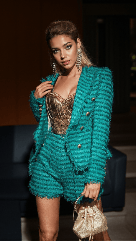 MITZI FRINGE KNITTED SHORTS