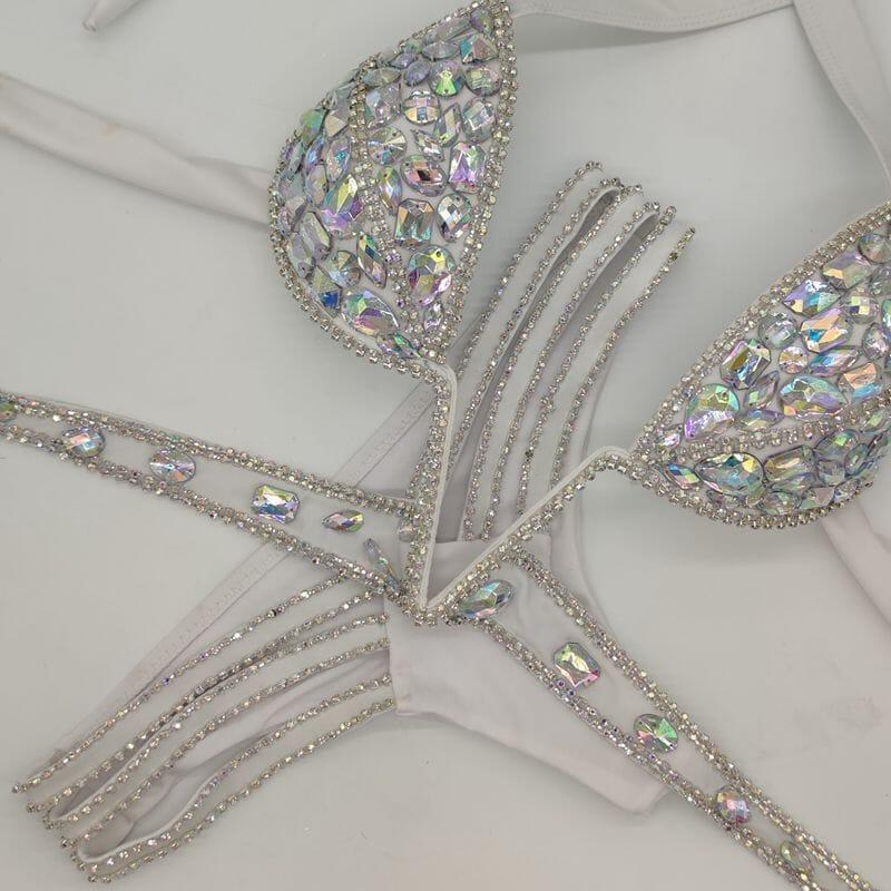 BIKINI A FORMA DI V CON DIAMANTI IN ARGENTO