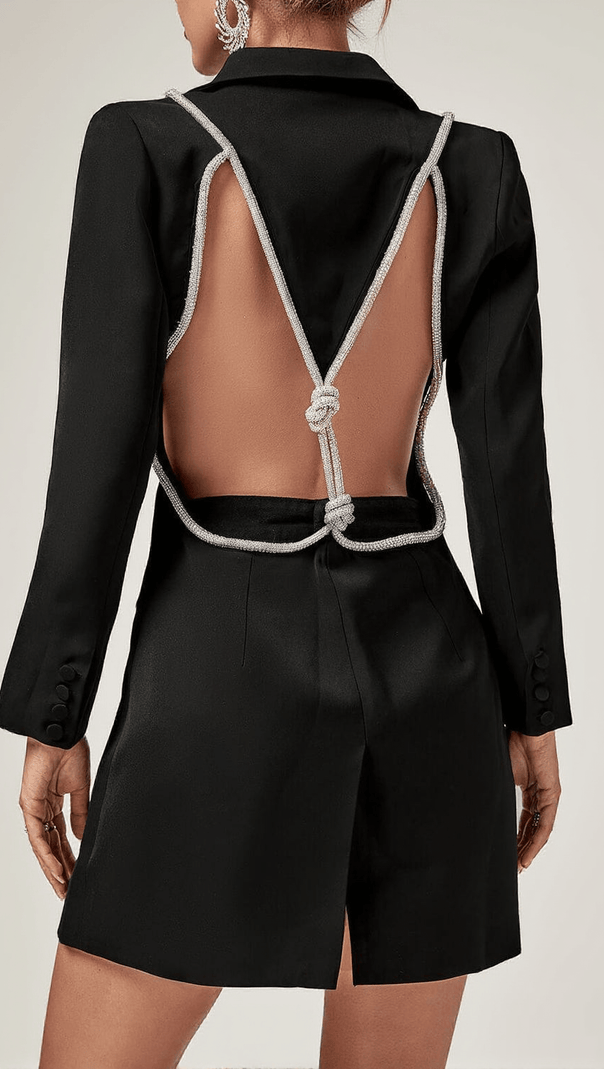 AIIZIE JUNO PLUNGE BACKLESS BLAZER DRESS - product image