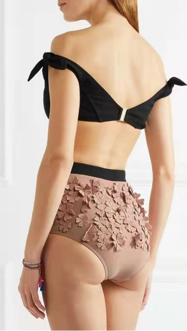 AIIZIE PINK EMBOSSED FLOWER SWIMSUIT - product image