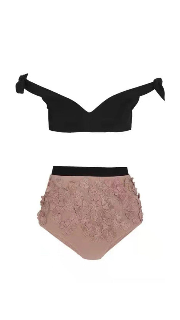 AIIZIE PINK EMBOSSED FLOWER SWIMSUIT - product image