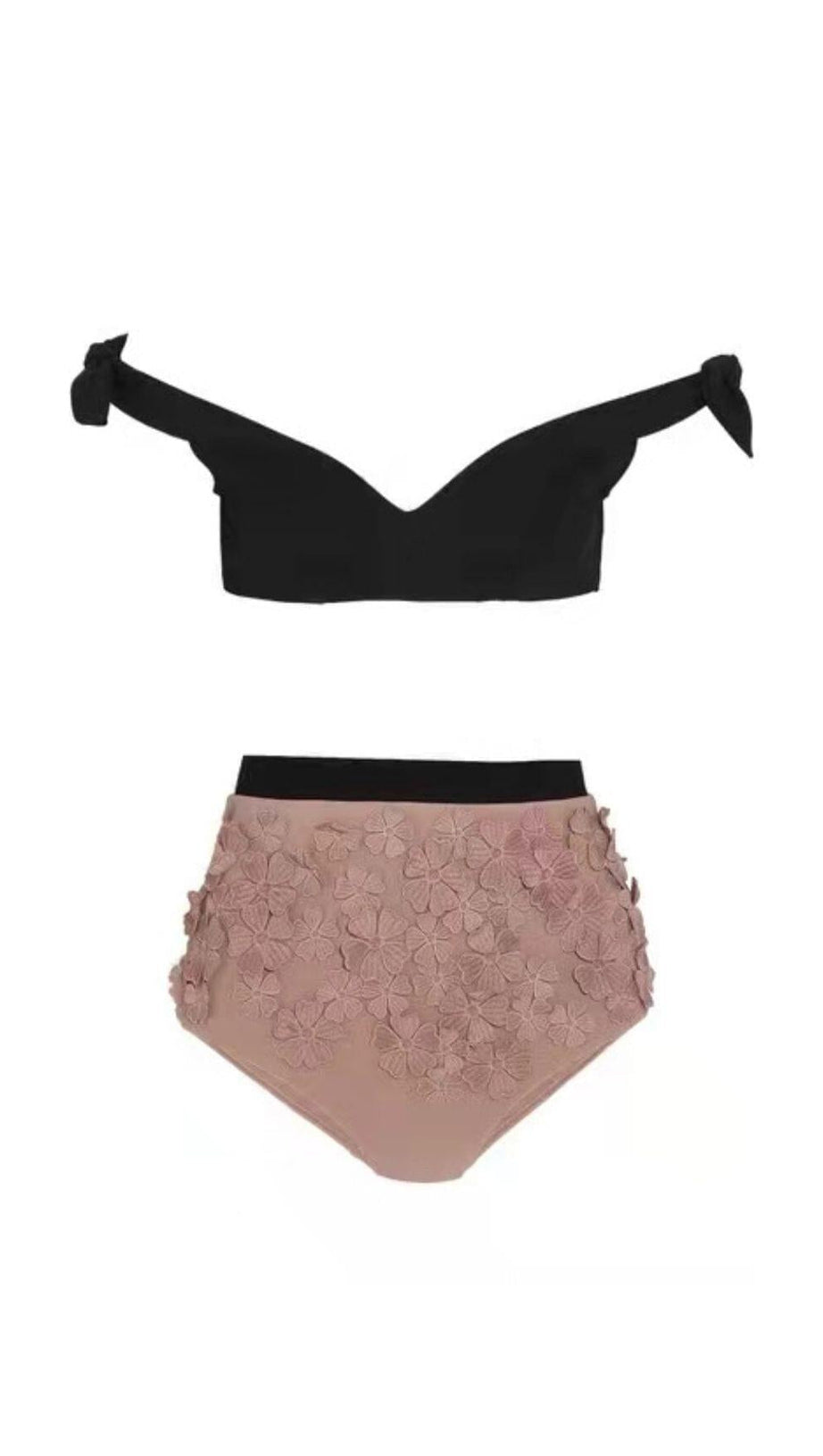 PINK EMBOSSED FLOWER SWIMSUIT