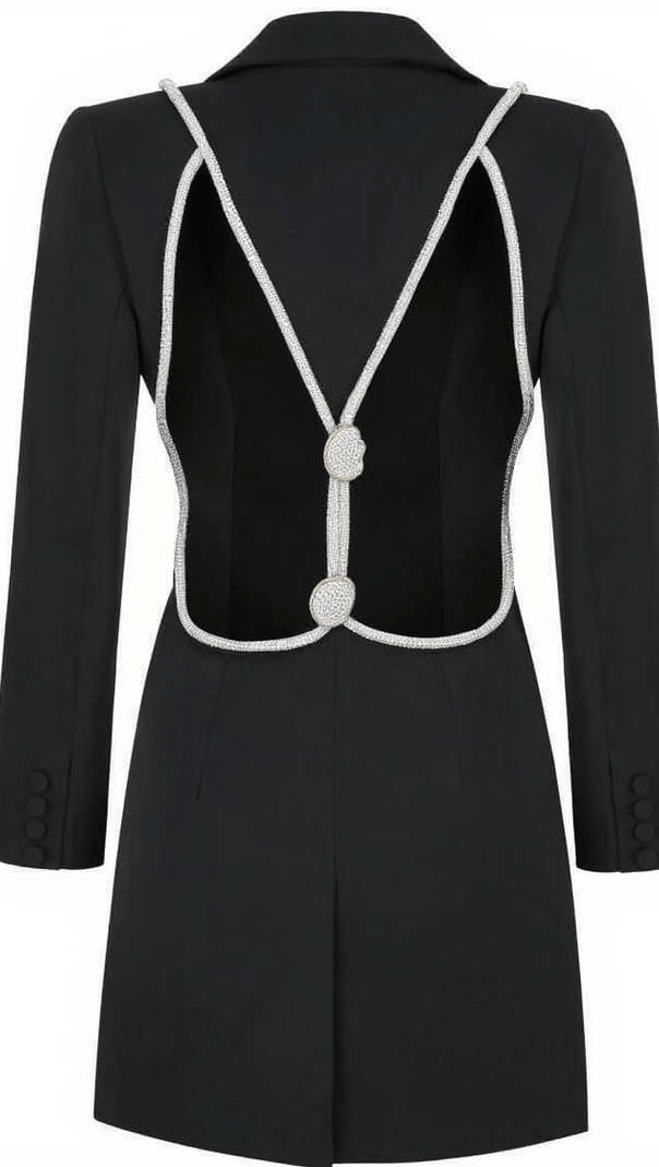 AIIZIE JUNO PLUNGE BACKLESS BLAZER DRESS - product image