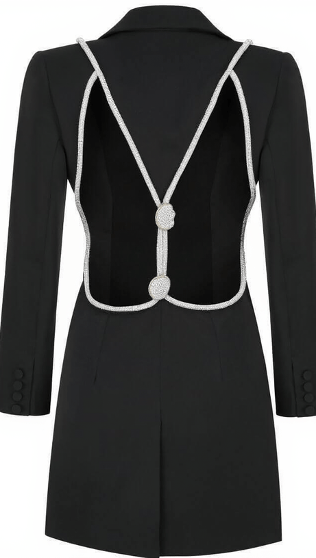 Juno – Tief ausgeschnittenes, rückenfreies Blazerkleid