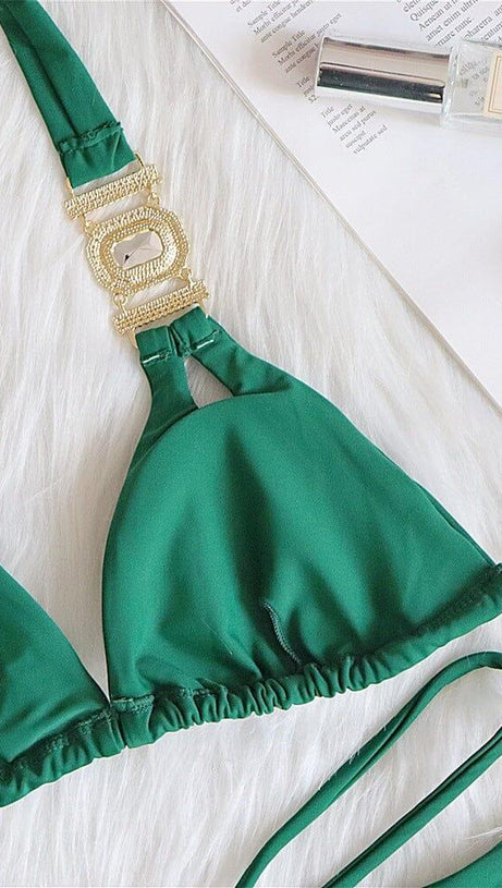 GREEN CRYSTAL DIAMOND BIKINI