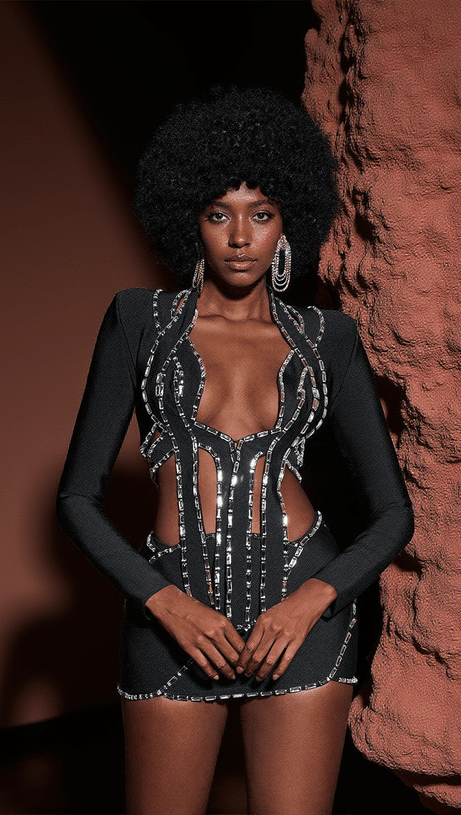 ABITO LELIA CON BENDAGGI E STRASS