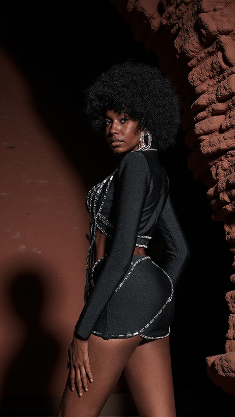 ABITO LELIA CON BENDAGGI E STRASS