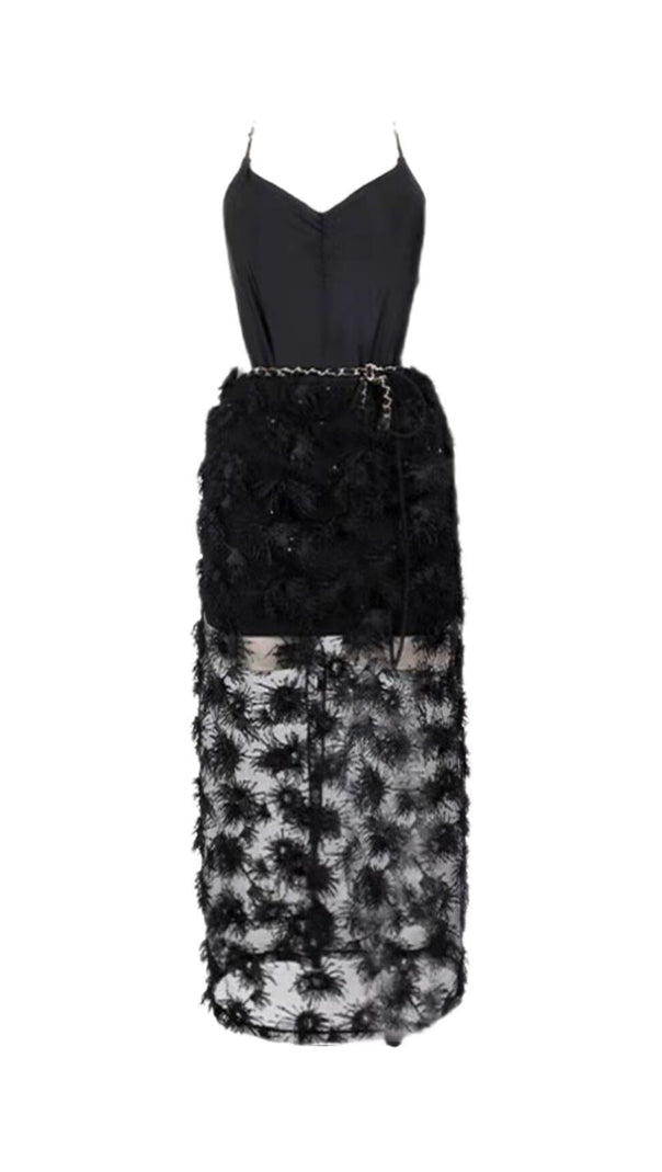 Black Lace Beach Skirt