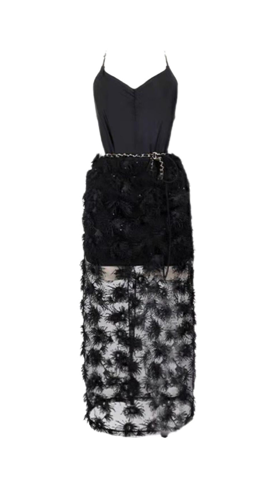 BLACK LACE BEACH SKIRT