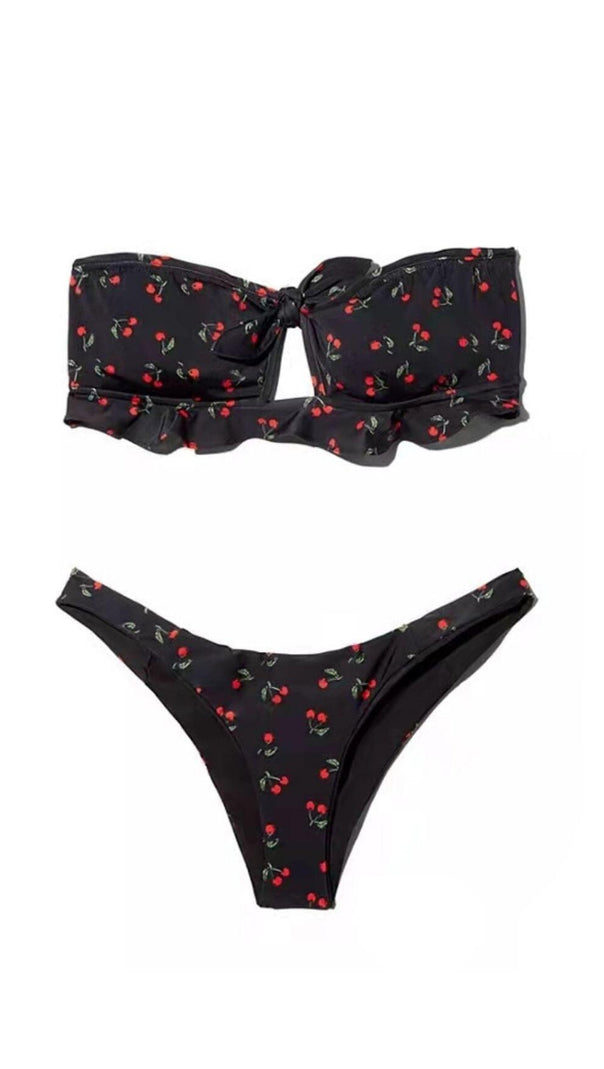 AIIZIE BLACK CHERRY BIKINI SUIT - product image
