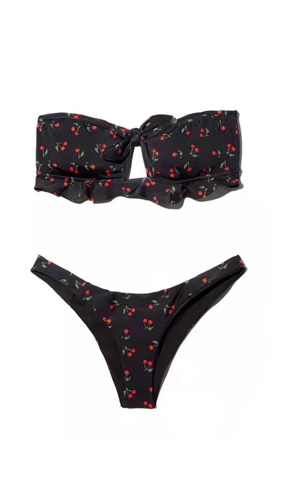 COSTUME BIKINI NERO CILIEGIA