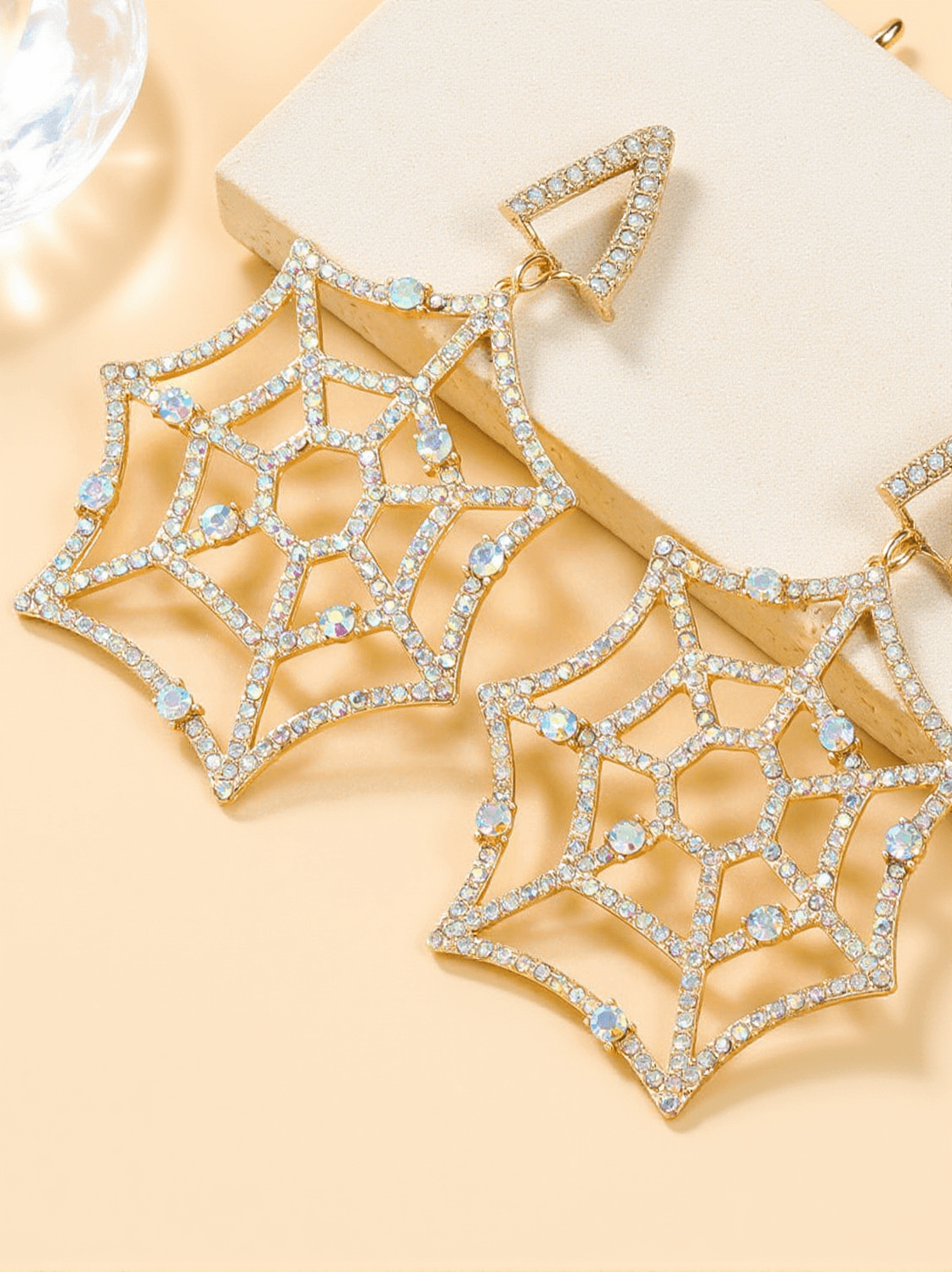 OCTAVIA COBWEB RHINESTONE EARRINGS