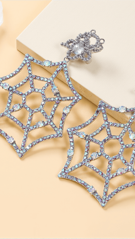 OCTAVIA COBWEB RHINESTONE EARRINGS