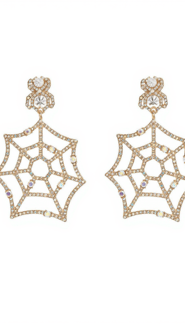 AIIZIE OCTAVIA COBWEB RHINESTONE EARRINGS - product image