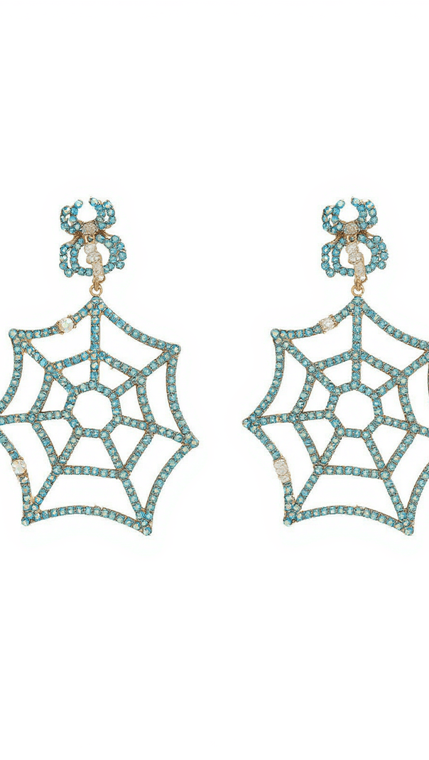 AIIZIE OCTAVIA COBWEB RHINESTONE EARRINGS - product image