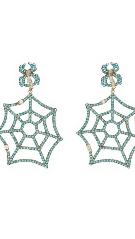 OCTAVIA COBWEB RHINESTONE EARRINGS