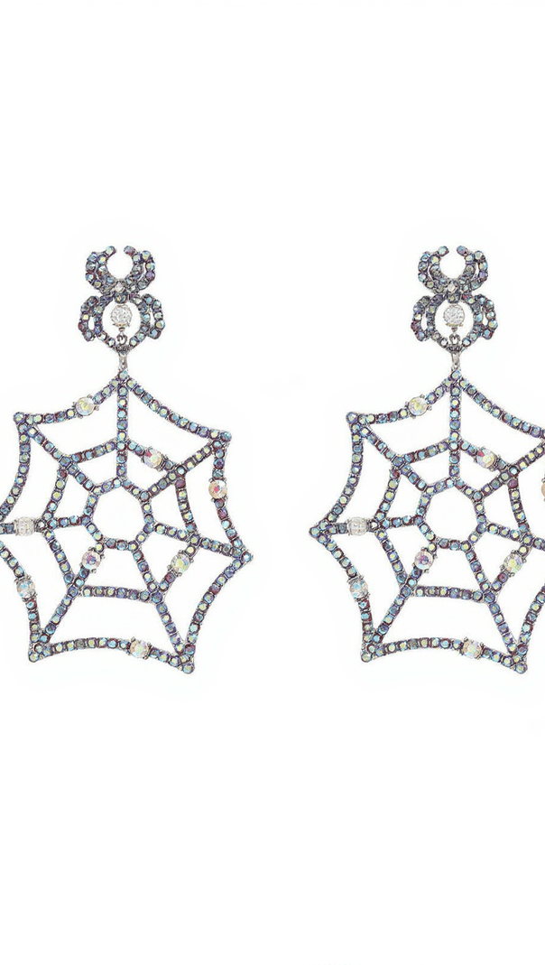 AIIZIE OCTAVIA COBWEB RHINESTONE EARRINGS - product image