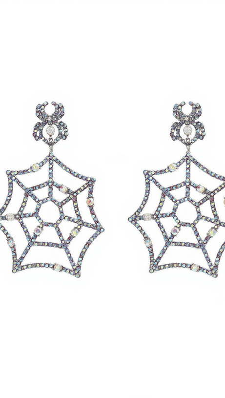 OCTAVIA COBWEB RHINESTONE EARRINGS