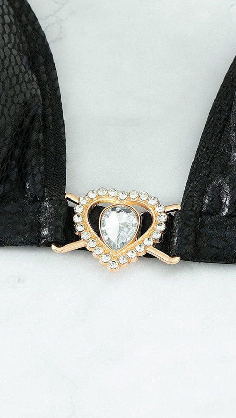 BIKINI MIT SOLIDEM VERGOLDETEM BUND