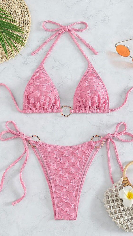 SCHNÜRBIKINI IN ROSA