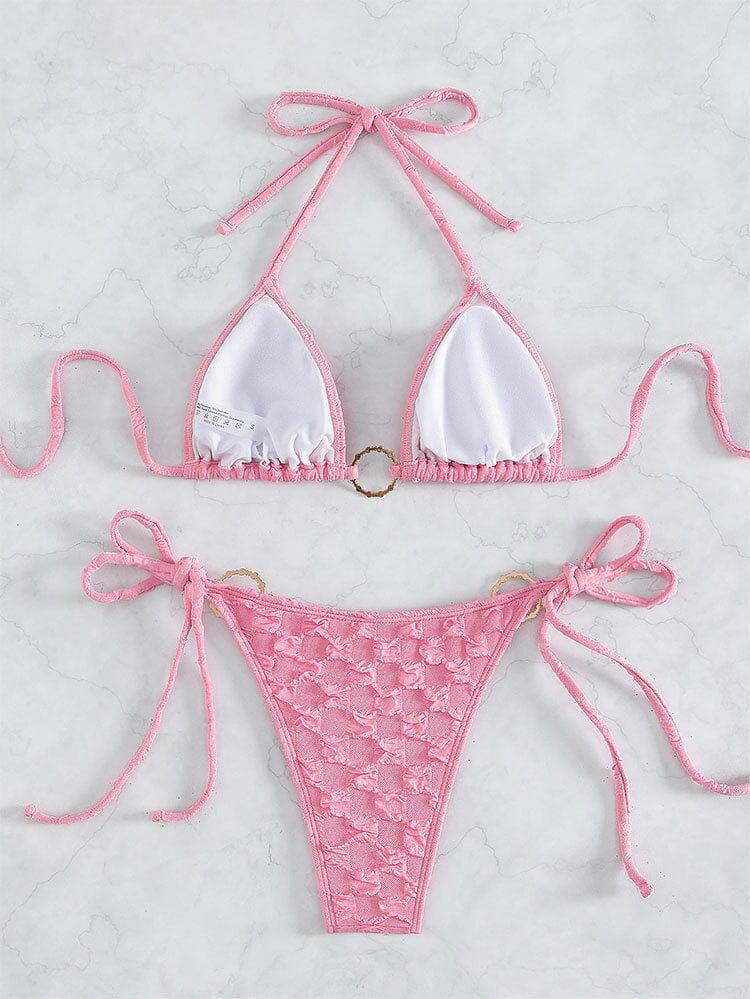 AIIZIE LACE UP BIKINI IN PINK - product image
