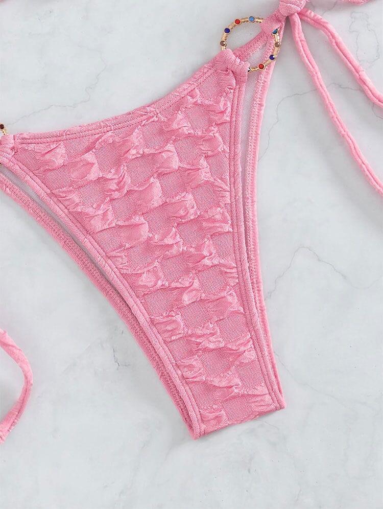 AIIZIE LACE UP BIKINI IN PINK - product image
