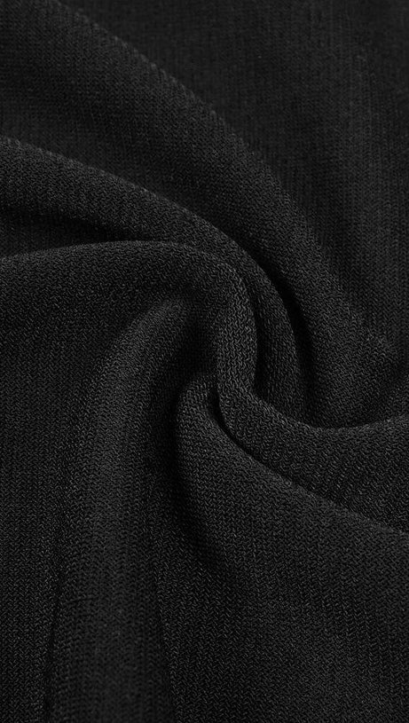 BACKLESS HIP WRAP MIXI DRESS IN BLACK