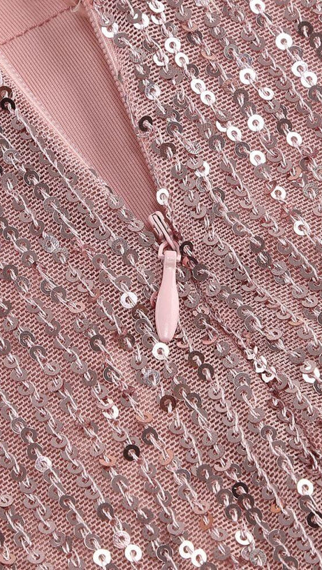 SEQUIN FEATHER OFF SHOULDER MINI DRESS