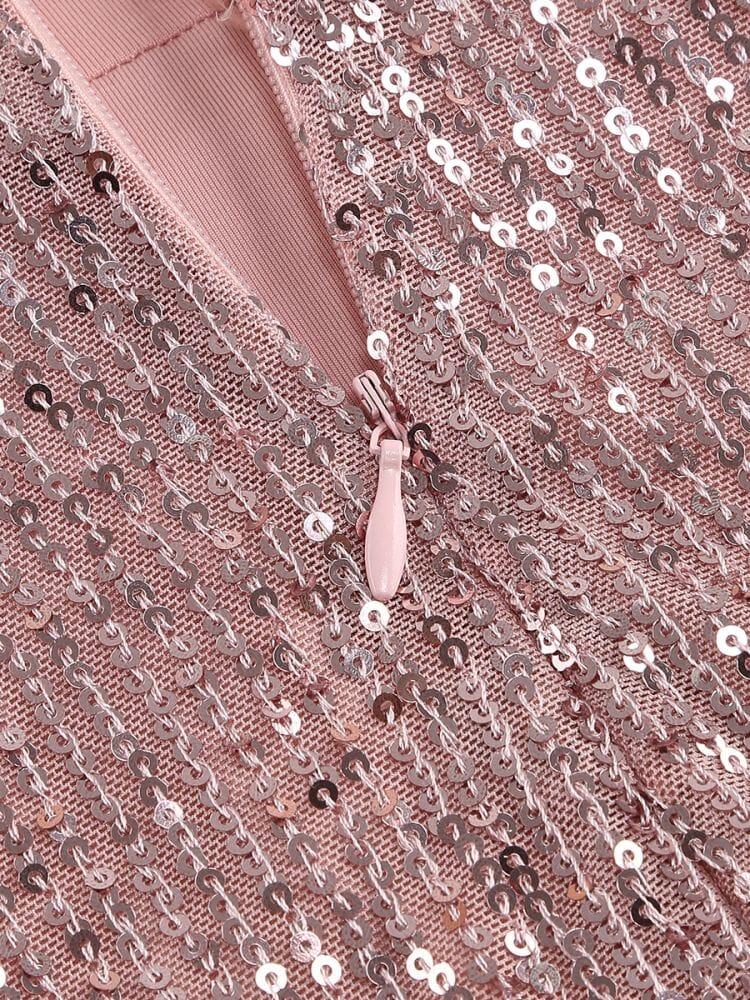 AIIZIE SEQUIN FEATHER OFF SHOULDER MINI DRESS - product image
