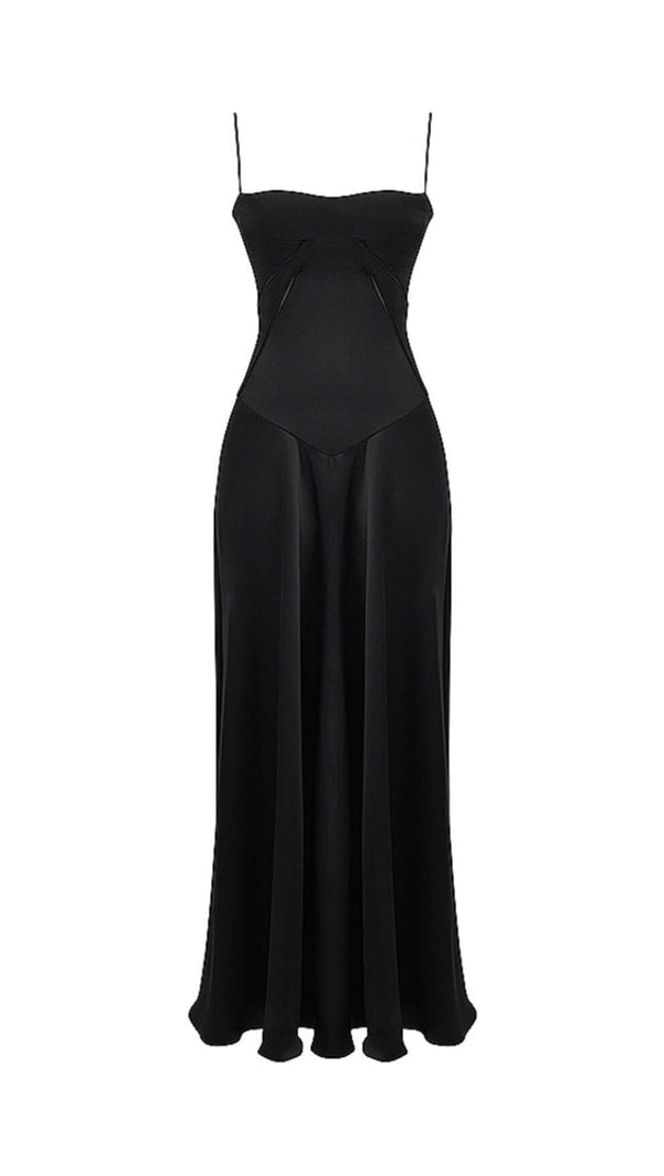 AIIZIE BLACK LACE UP MAXI DRESS - product image