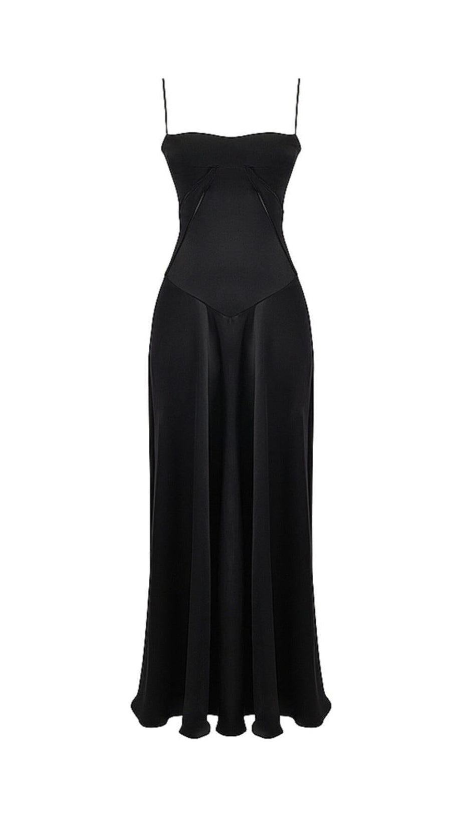 SCHWARZES MAXIKLEID MIT SCHNÜRUNG