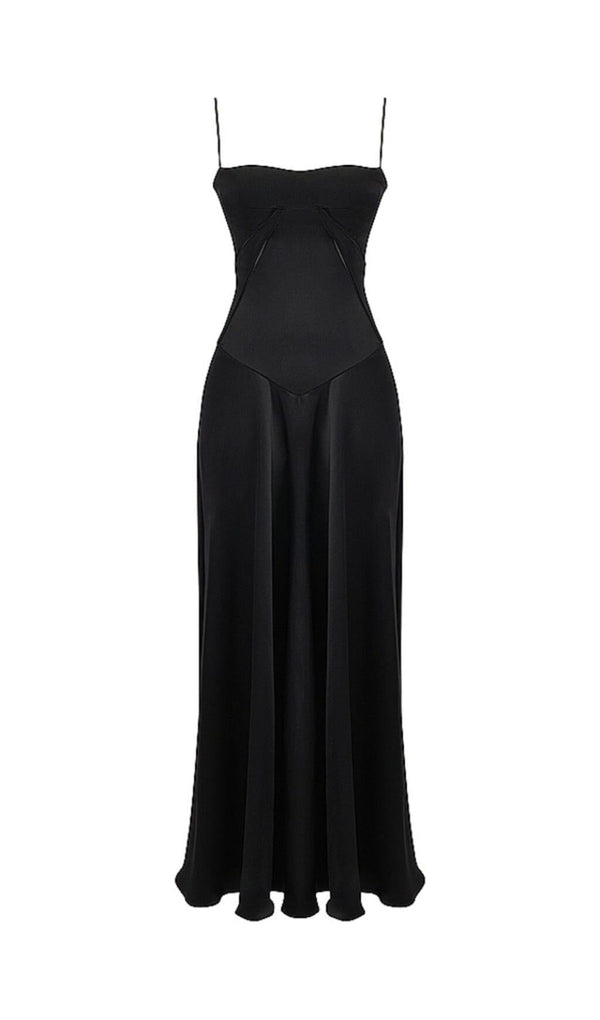 BLACK LACE UP MAXI DRESS