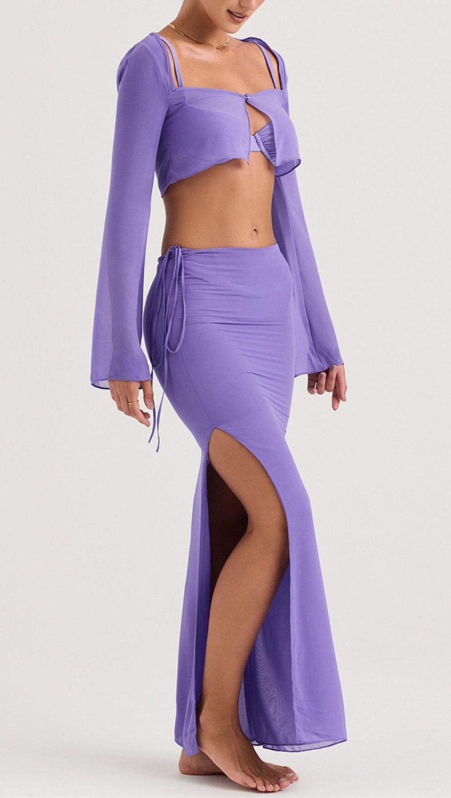 VIOLET CUTOUT SWIMSUIT