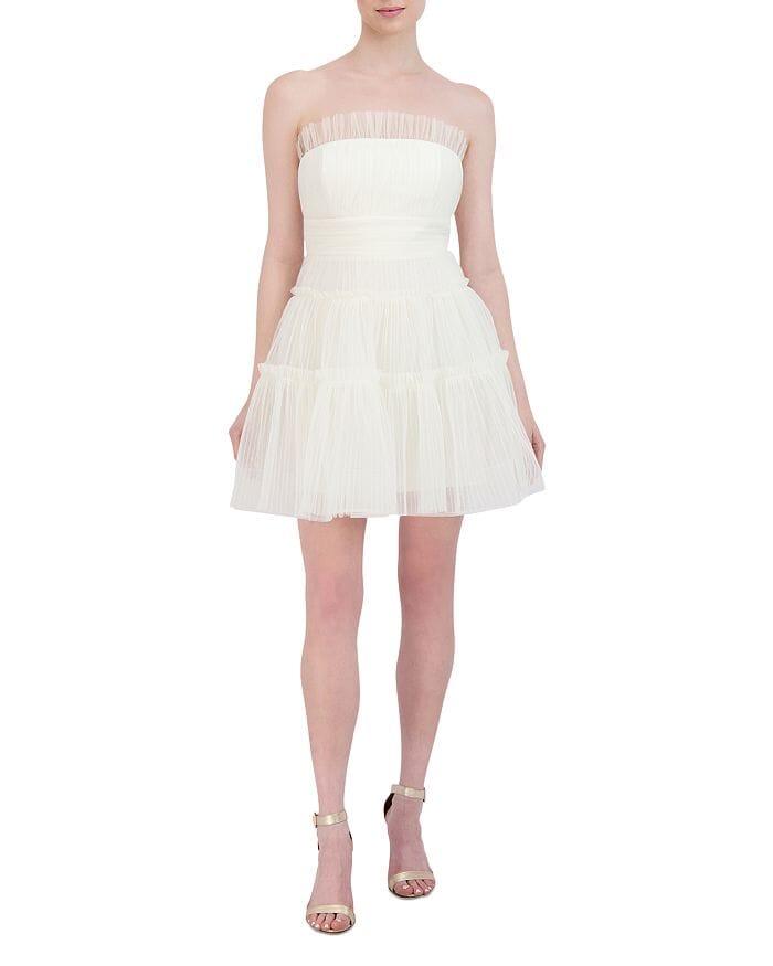 AIIZIE STRAPLESS TIERED TULLE MINI DRESS - product image