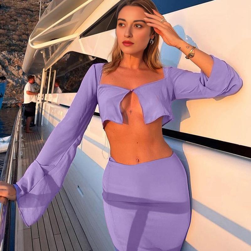 VIOLET CUTOUT SWIMSUIT