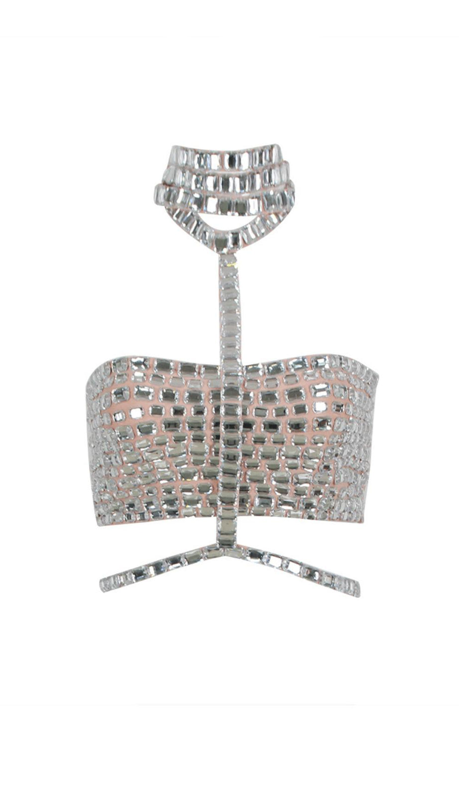 STILVOLLES TUBE-TOP MIT DIAMANTENKETTE