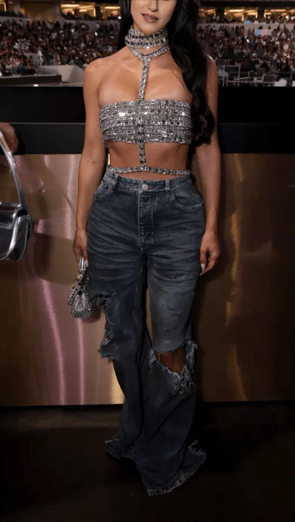 AIIZIE STYLISH DIAMOND NECKLACE TUBE TOP - product image