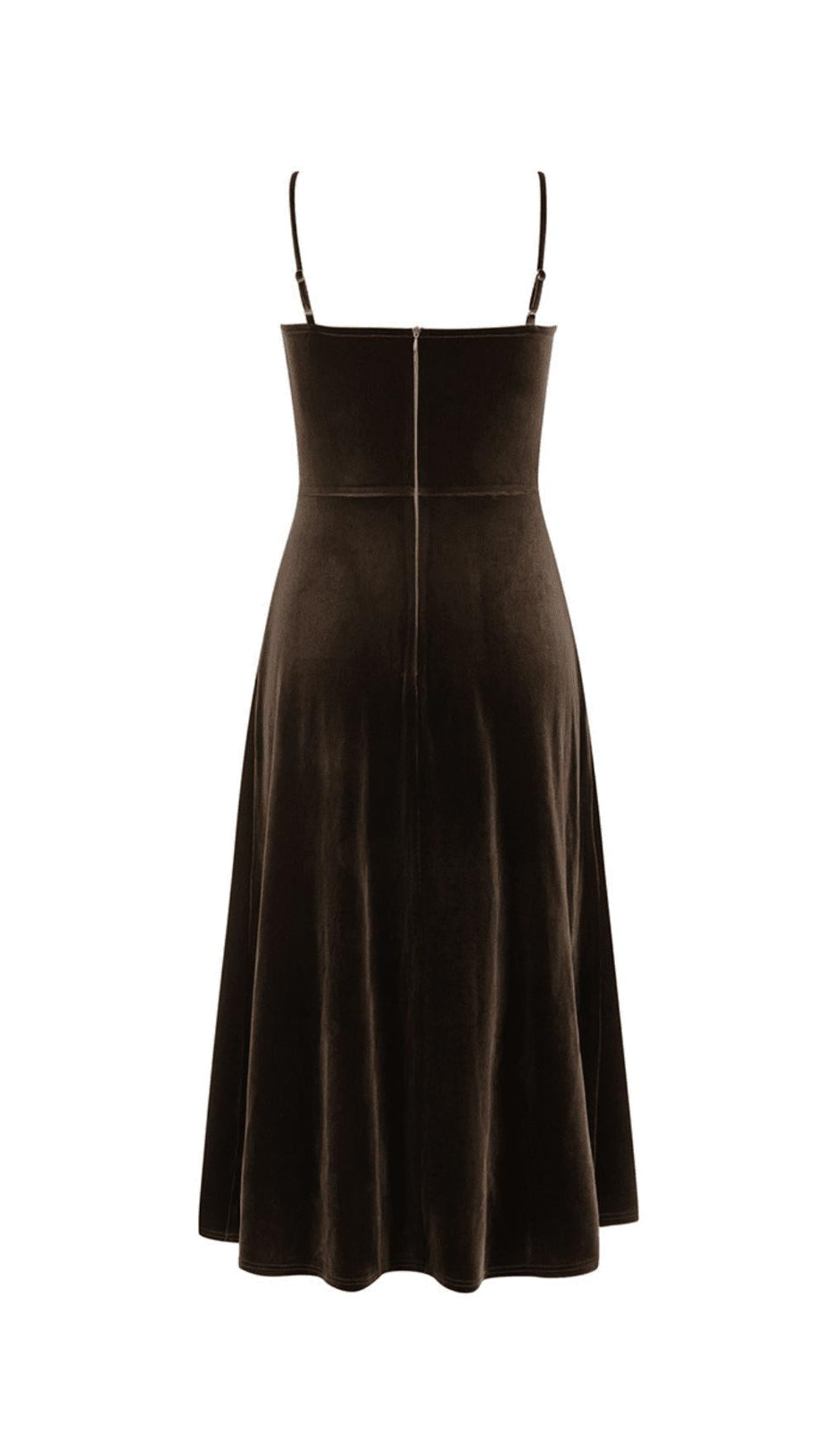 SUSPENDERS THIN STRAPS SLIMMING VELVET MAXI DRESS