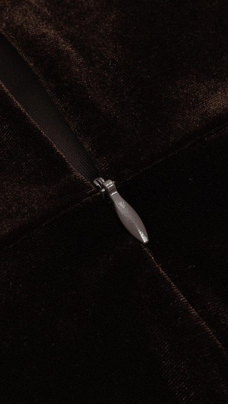 SUSPENDERS THIN STRAPS SLIMMING VELVET MAXI DRESS