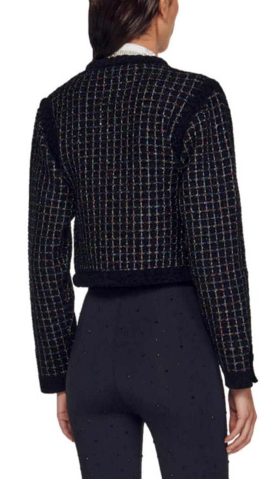 TEXTURED TWEED CARDIGAN SWEATER