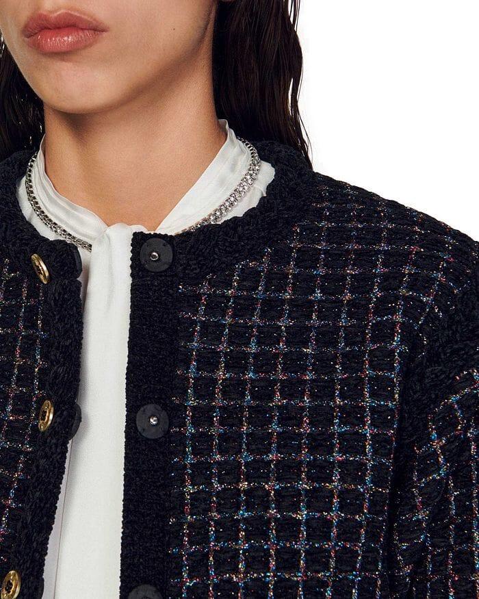 AIIZIE TEXTURED TWEED CARDIGAN SWEATER - product image