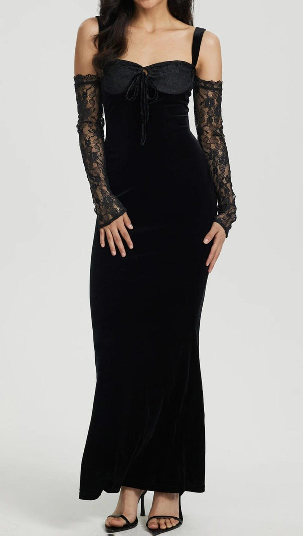 AIIZIE TIED BODYCON DRESS IN BLACK - product image