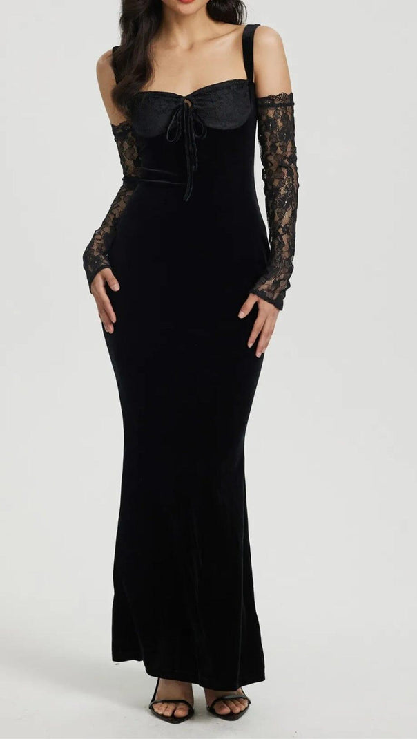 AIIZIE TIED BODYCON DRESS IN BLACK - product image