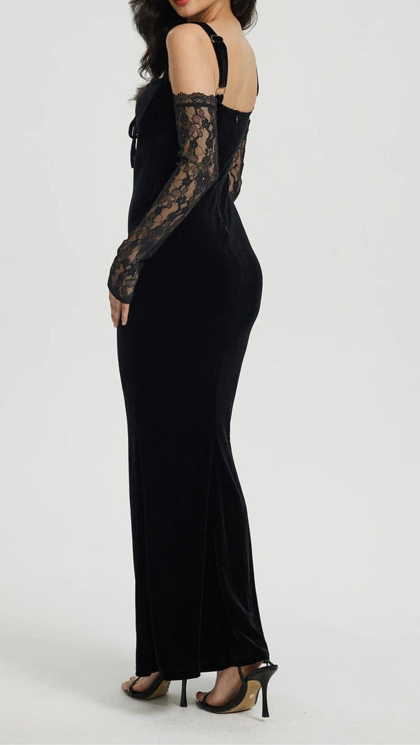 AIIZIE TIED BODYCON DRESS IN BLACK - product image