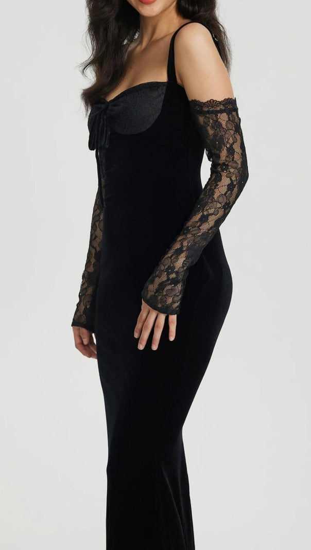 AIIZIE TIED BODYCON DRESS IN BLACK - product image