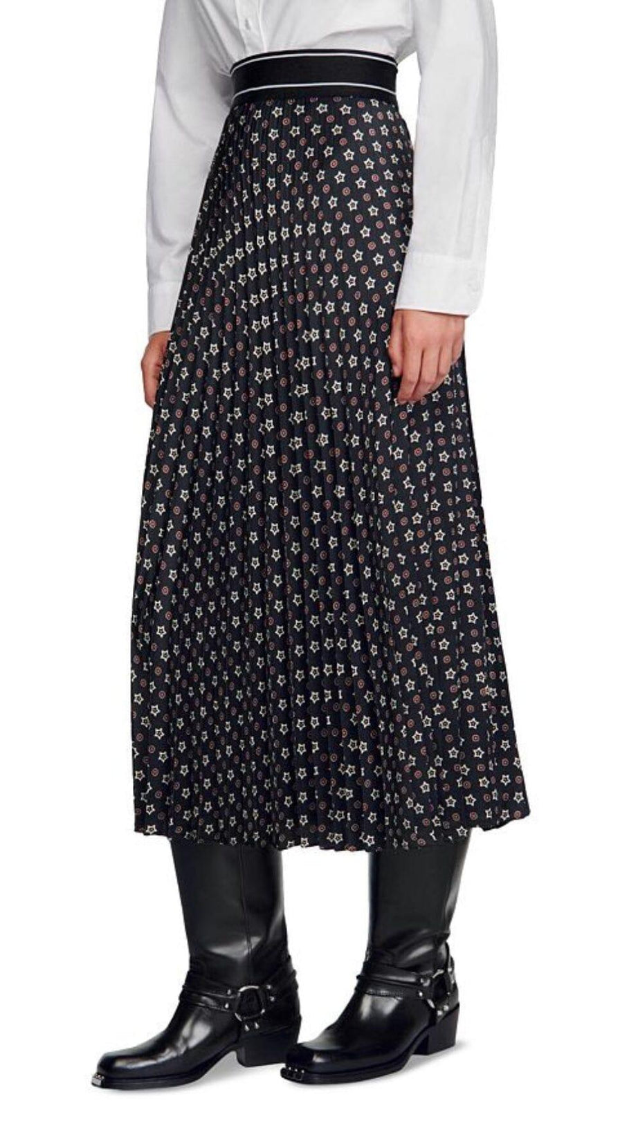 TOSCA PLEATED STAR PRINT SKIRT