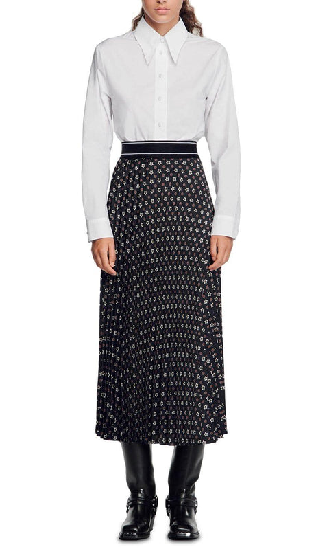 TOSCA PLEATED STAR PRINT SKIRT