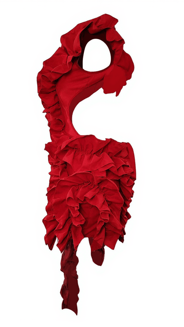 AIIZIE MARGIE CUTOUT RUFFLE TIERED DRESS IN RED - product image